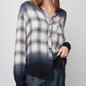 Hunter Ombre Plaid Button-Front Shirt Size Medium